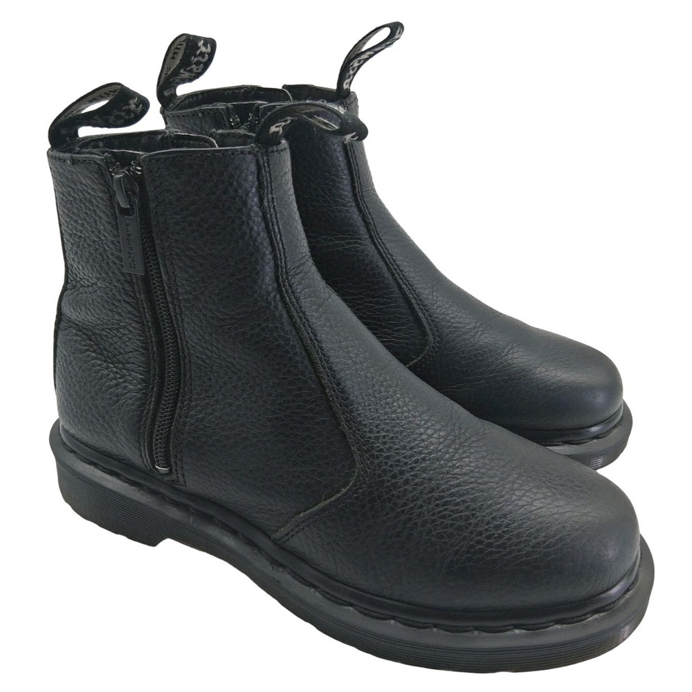 Dr. Martens Boots Womens Size 7 38 Black Leather Ankle Side Zip Booties AirWair